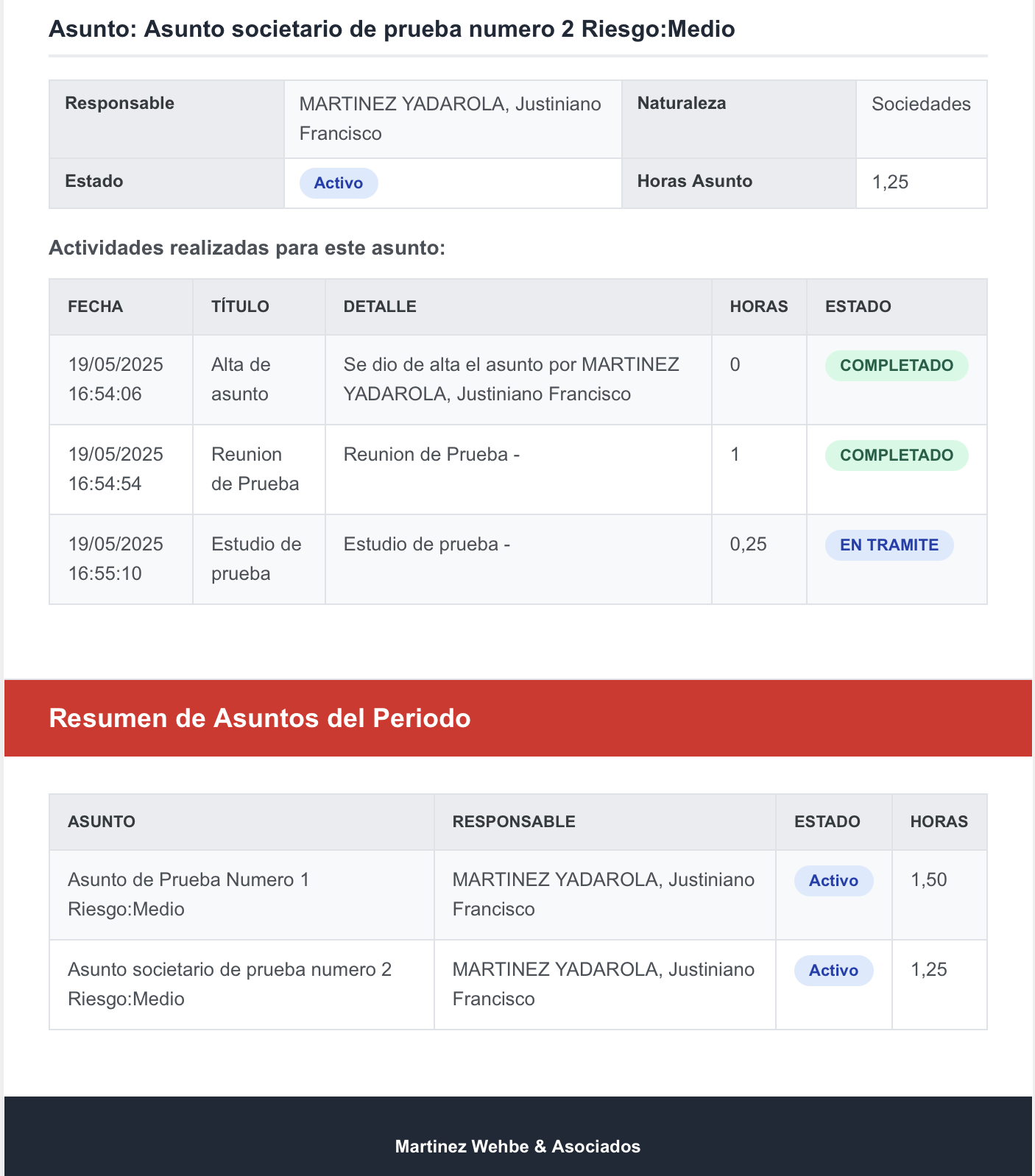 App Martínez Wehbe - Reporte Legal